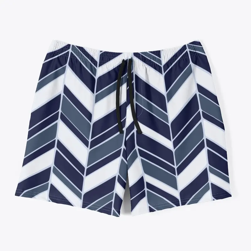 Hand-drawn herringbone dark denim blue