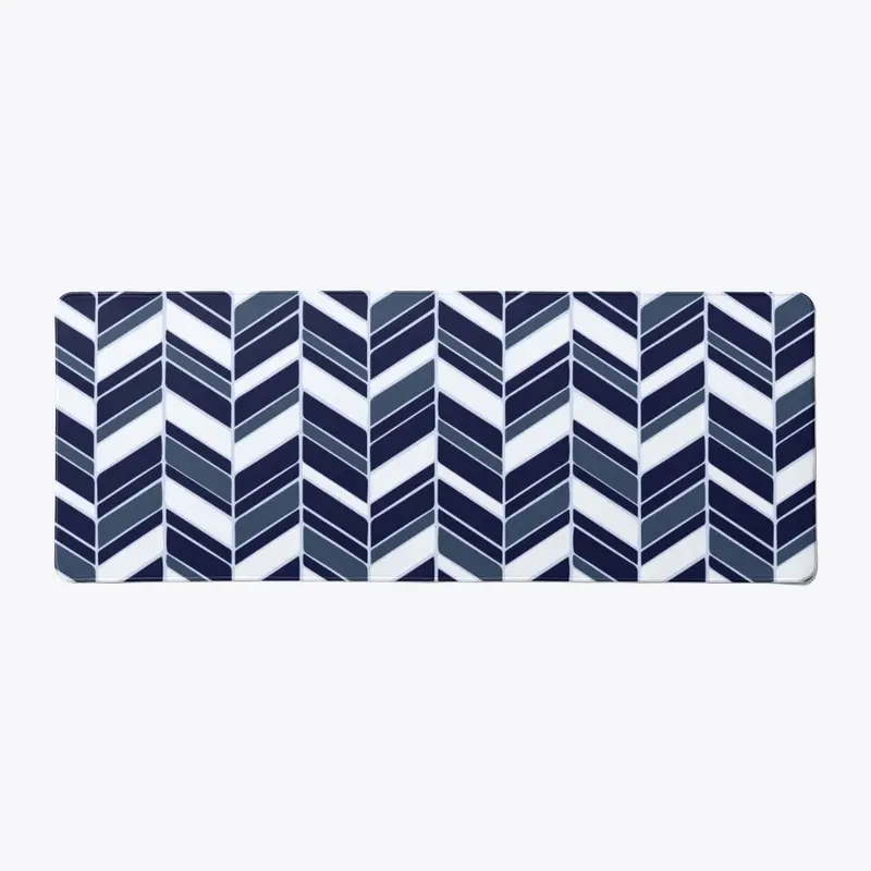 Hand-drawn herringbone dark denim blue